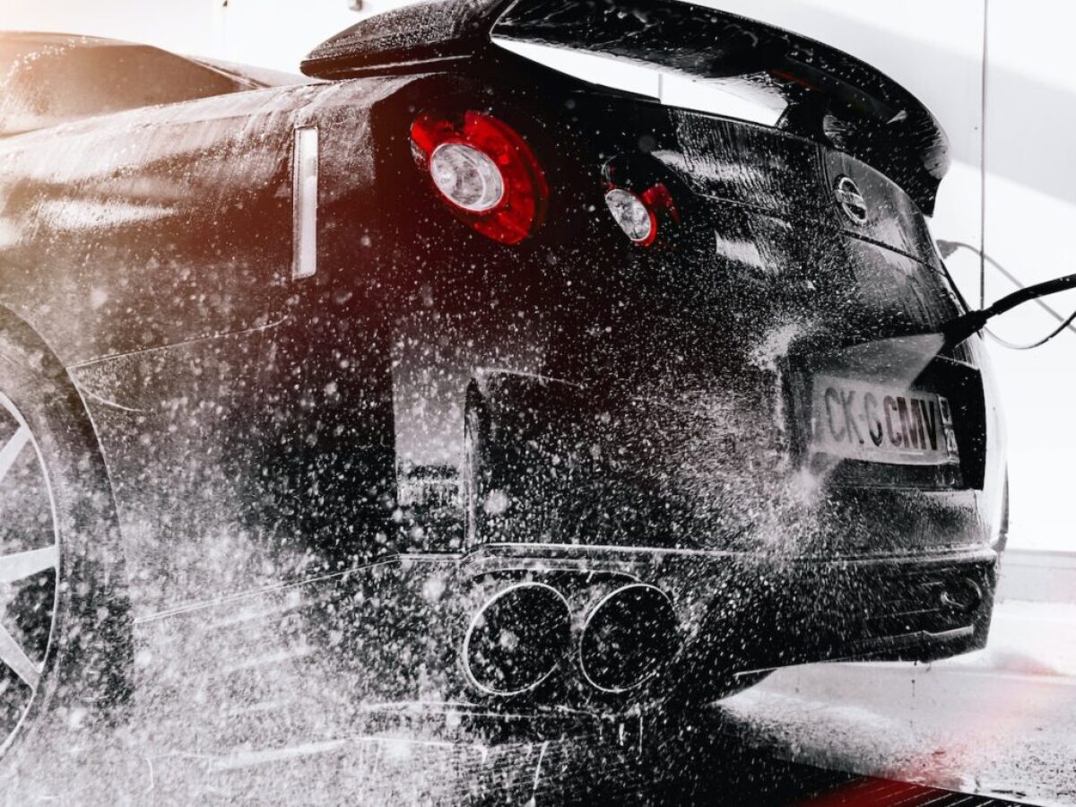 grayscale photo of black car