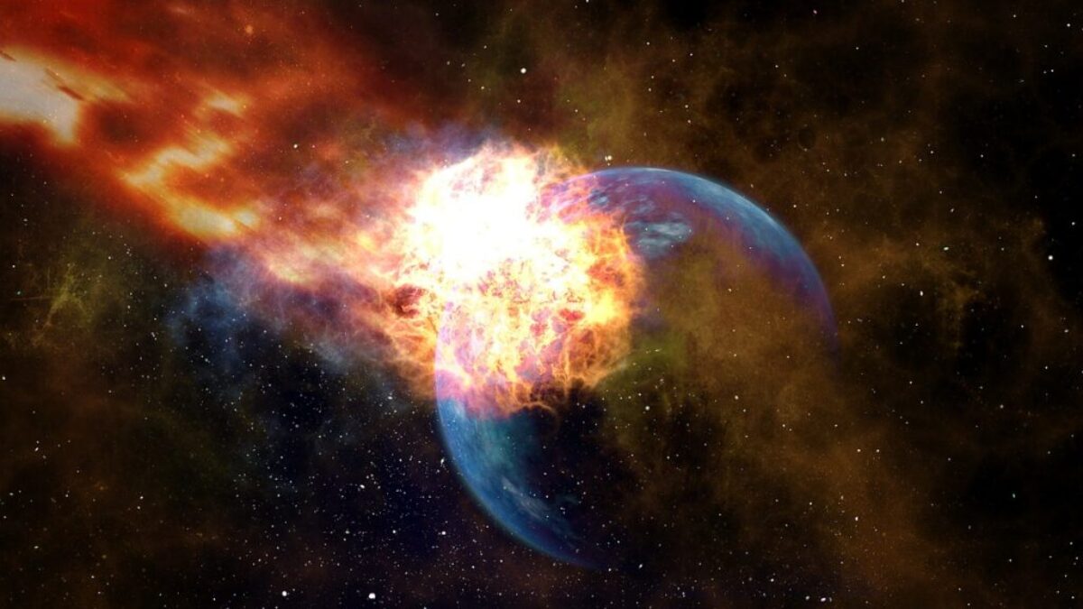 meteor, a hit, globe