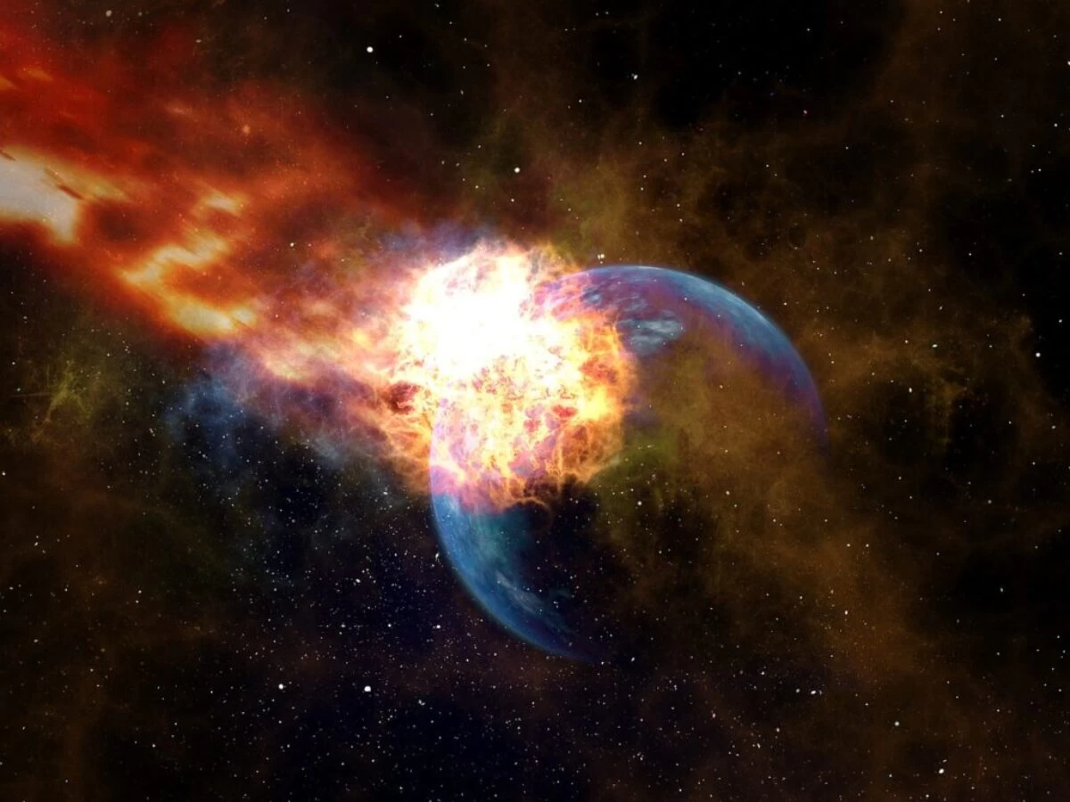 meteor, a hit, globe