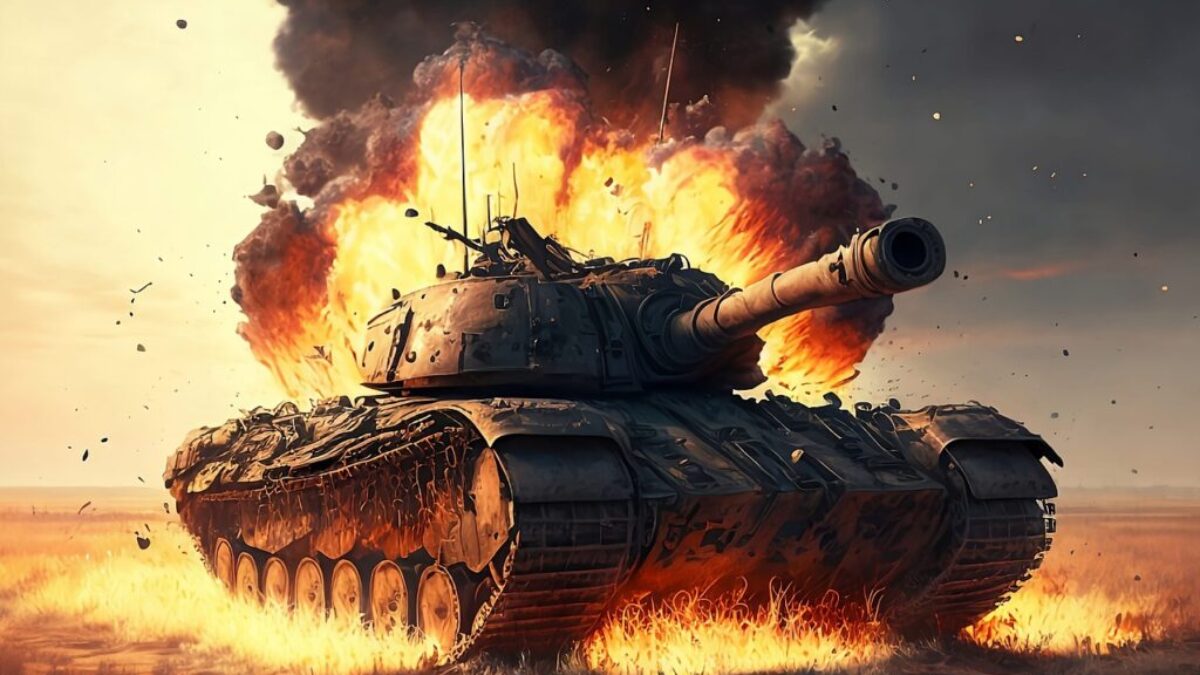 tank, explosion, fire