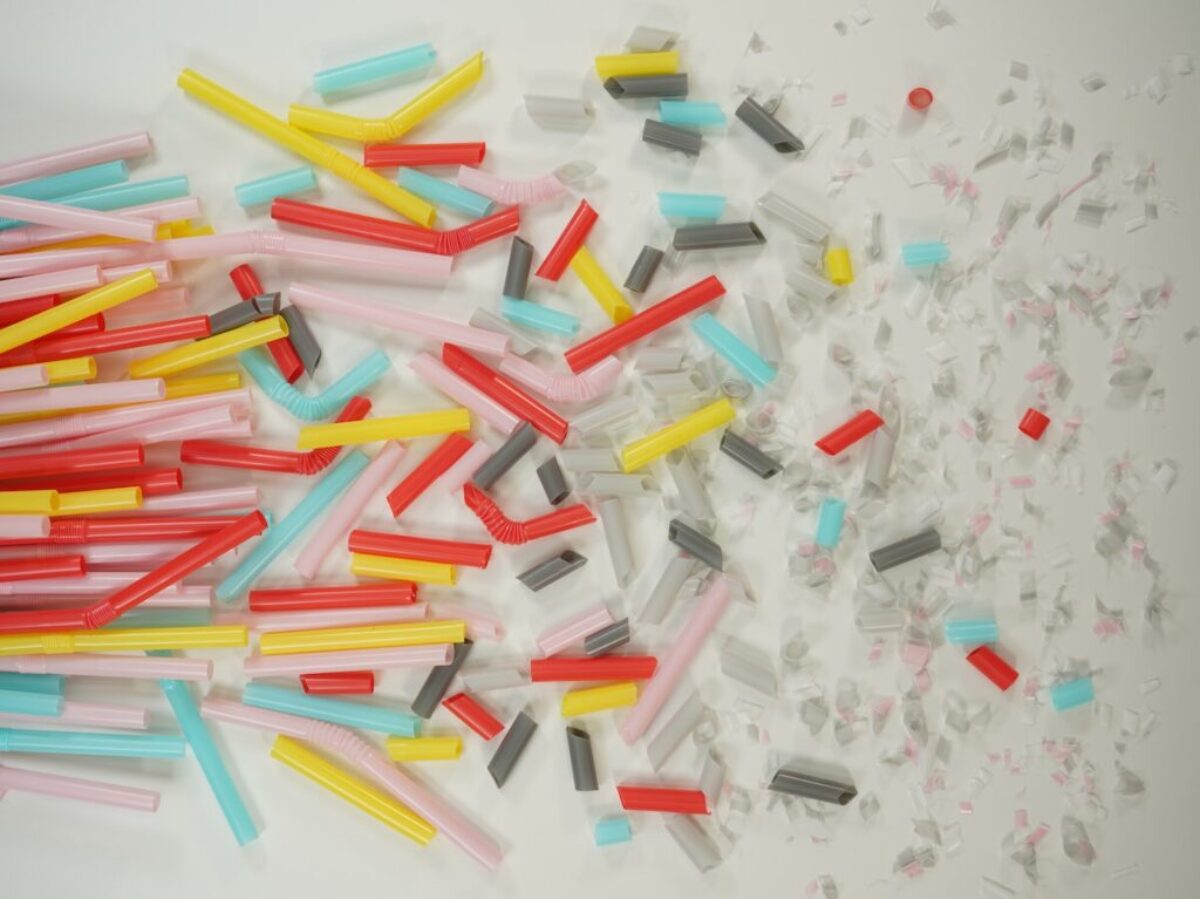 white red yellow and blue plastic straw lot