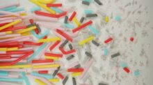 white red yellow and blue plastic straw lot