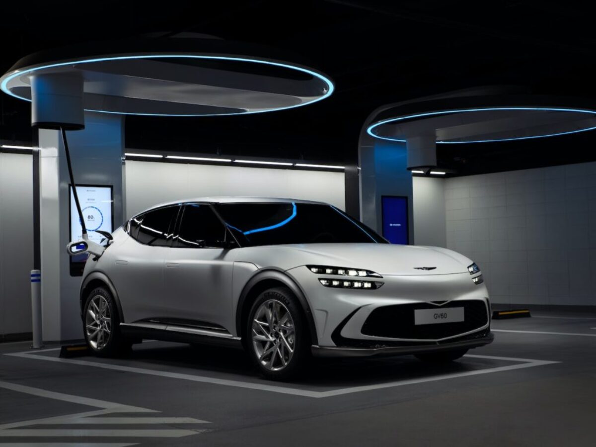a white sports car in a showroom