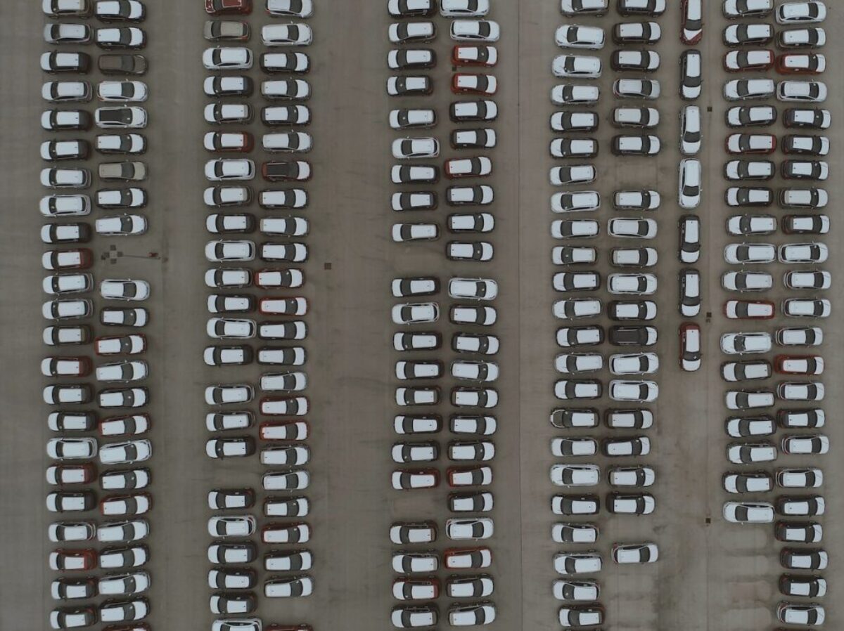aerial photography of cars