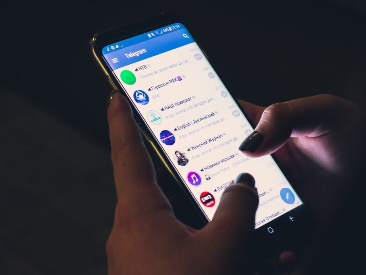 person using smartphone