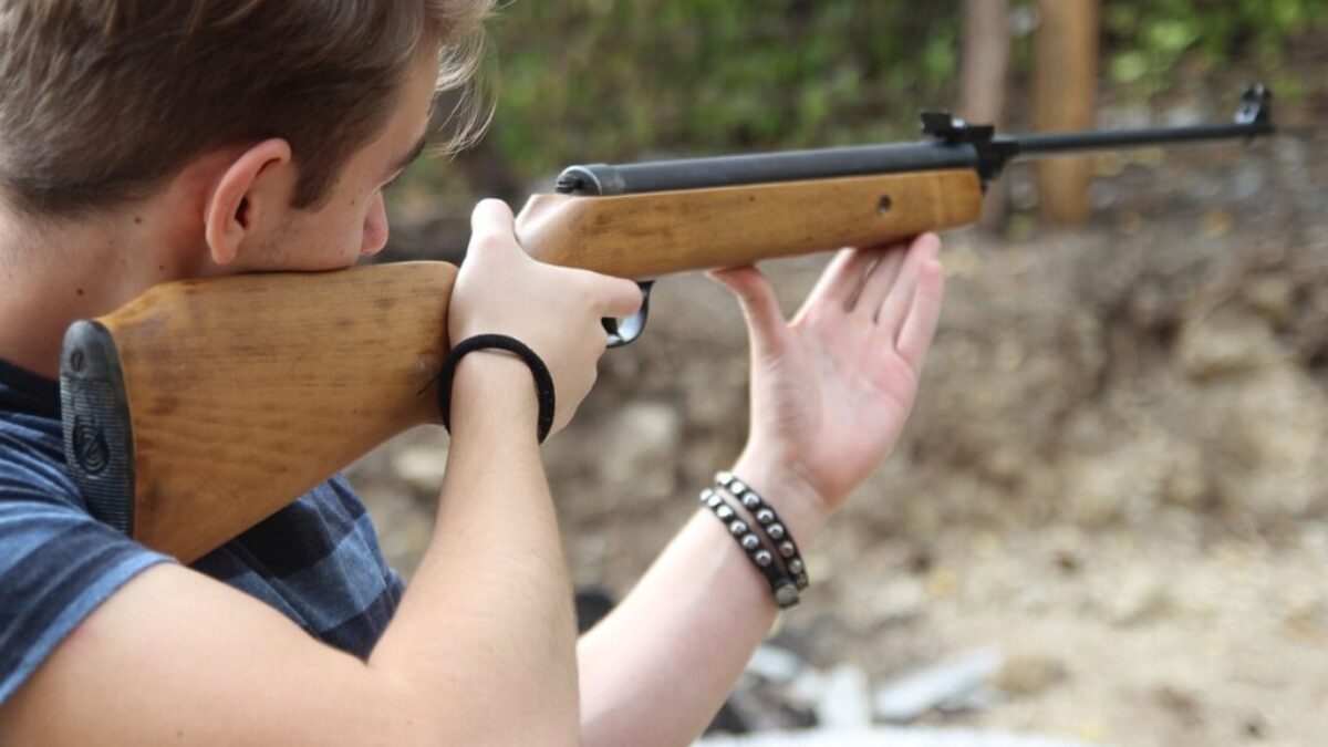 shooting, man, rifle