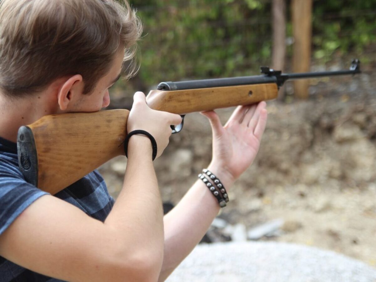 shooting, man, rifle