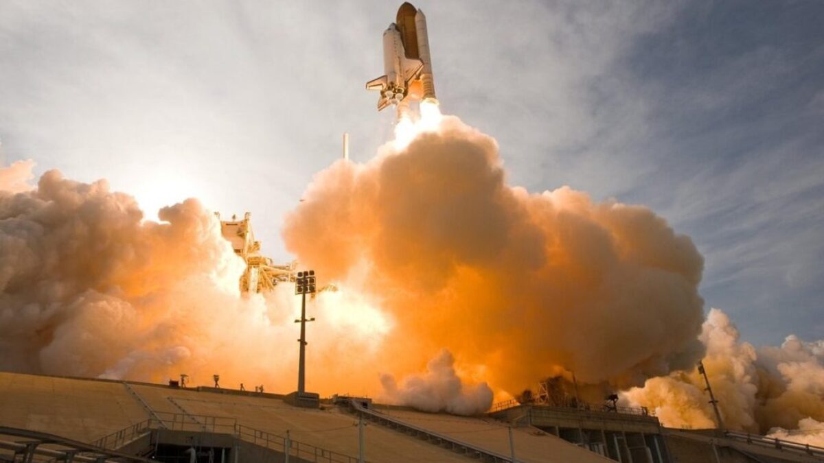 space shuttle, rocket, lift-off