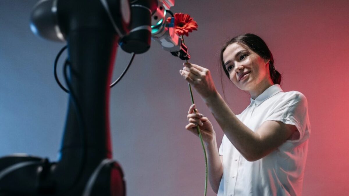 A Robot Holding a Flower