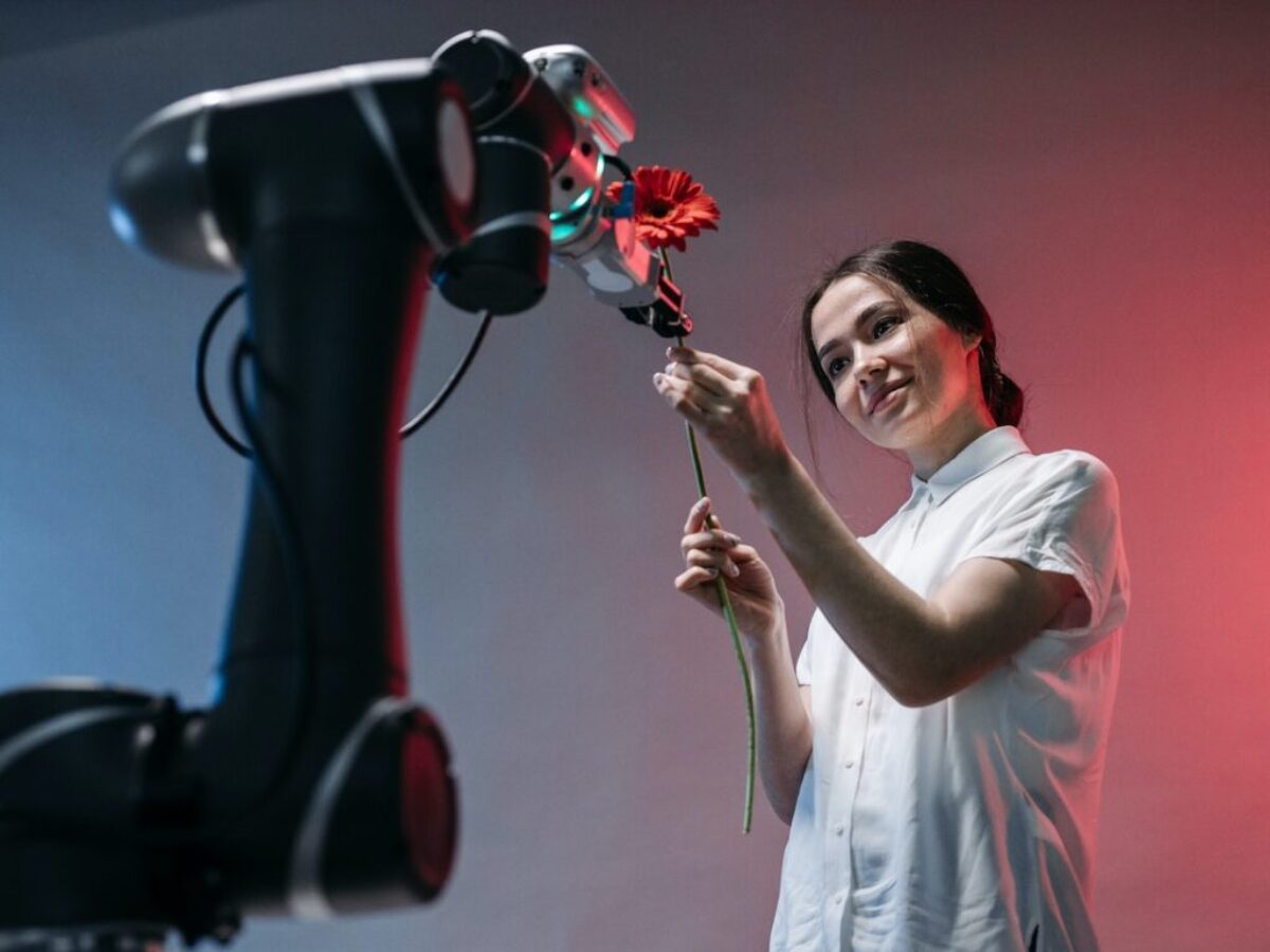 A Robot Holding a Flower