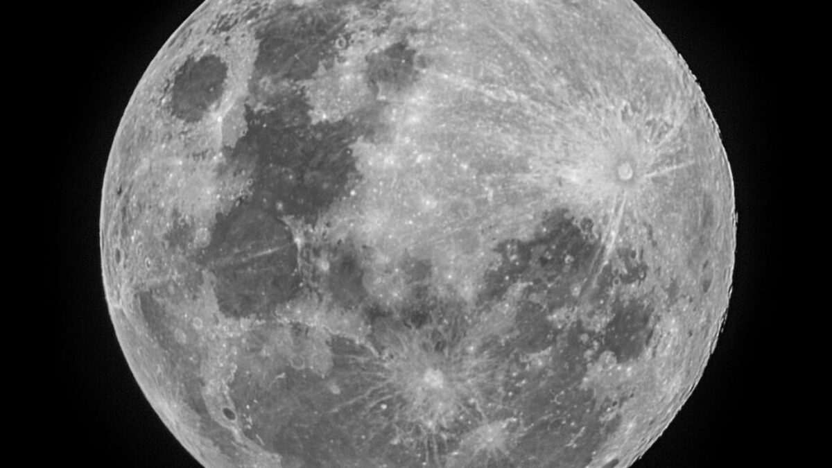 grayscale photo of full moon