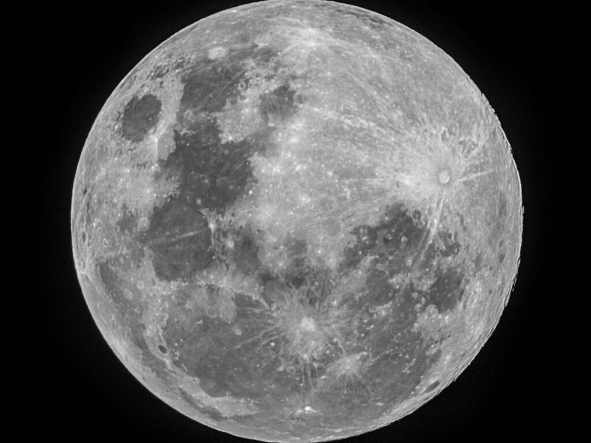 grayscale photo of full moon