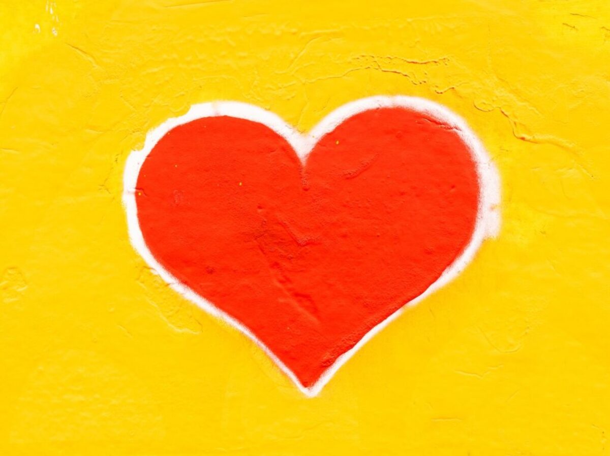 red heart wall décor