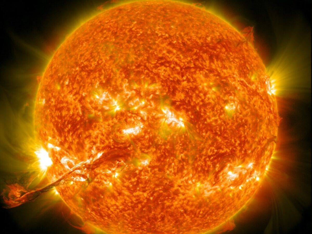 The sun with a corona mass ejection