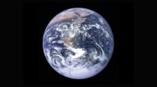 Earth with clouds above the African continent