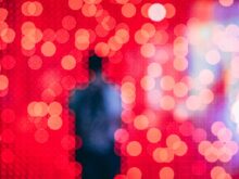 bokeh photo of red light