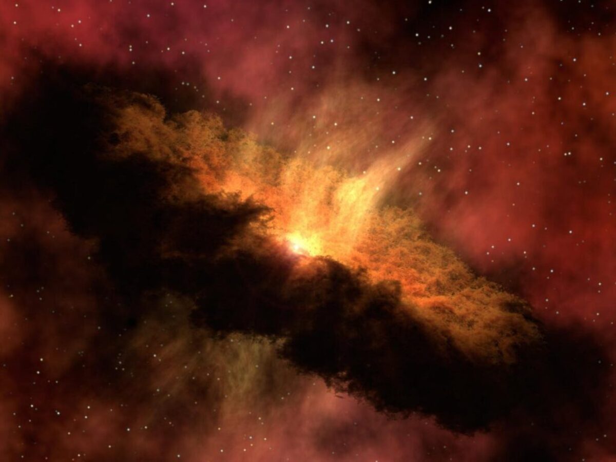 Red and Orange Galaxy Illustration