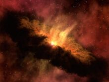 Red and Orange Galaxy Illustration