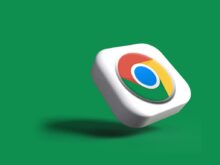 a white google logo on a green background