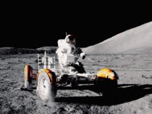 Astronaut on lunar rover