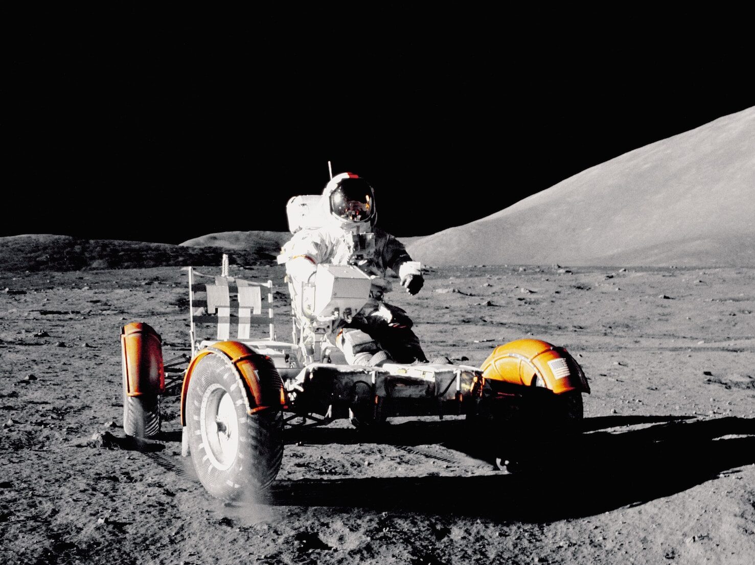 Astronaut on lunar rover