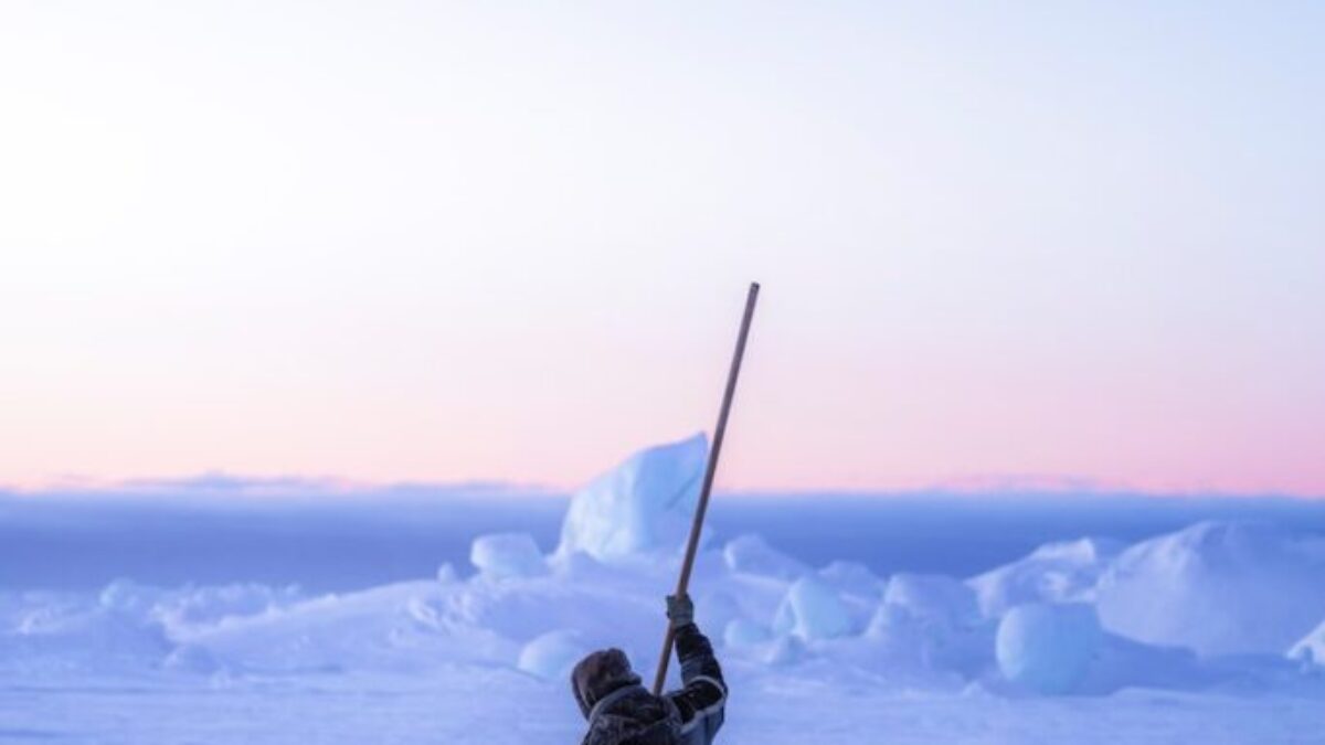 person in black winter jacket holding black stick on snow covered ground during daytime