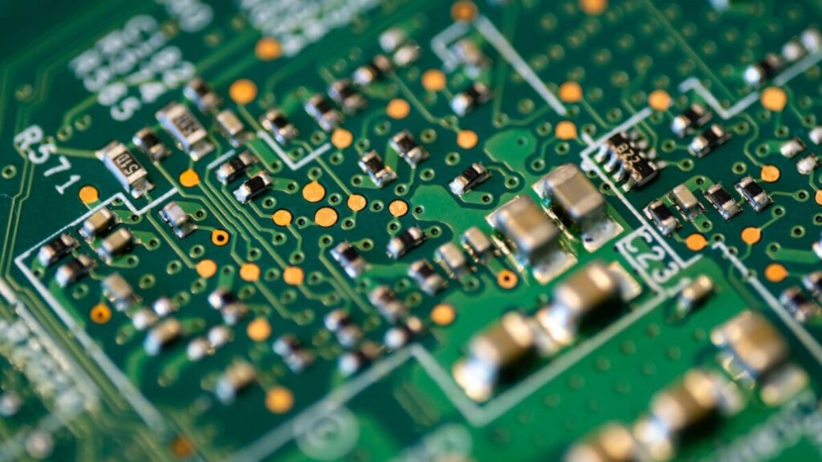 green and white circuit board