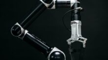 Black and Silver Microphone With Stand
