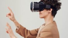 Woman Using Virtual Reality Goggles