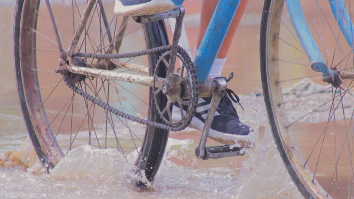 unknown person driving bicycle