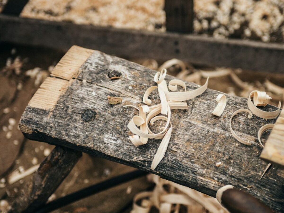 selective photography sawdust on plank