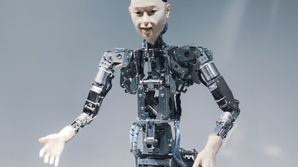 a robot that is standing in the air
