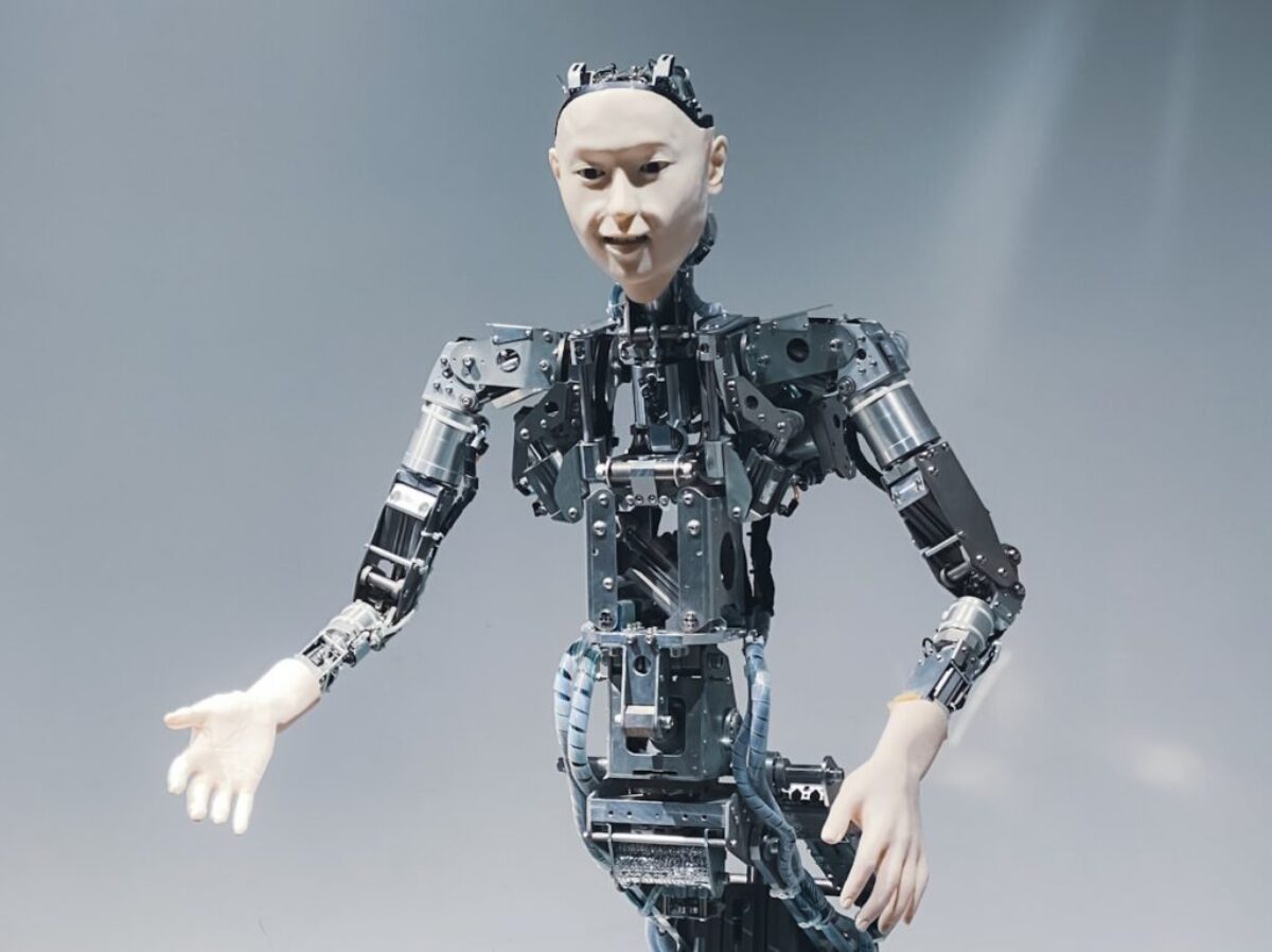 a robot that is standing in the air