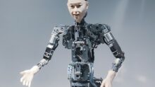 a robot that is standing in the air