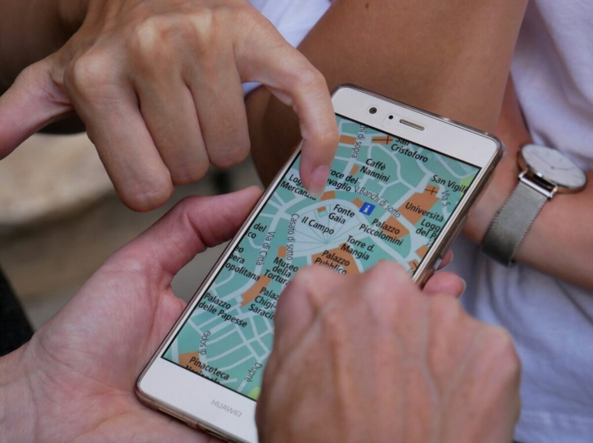 person touching smartphone