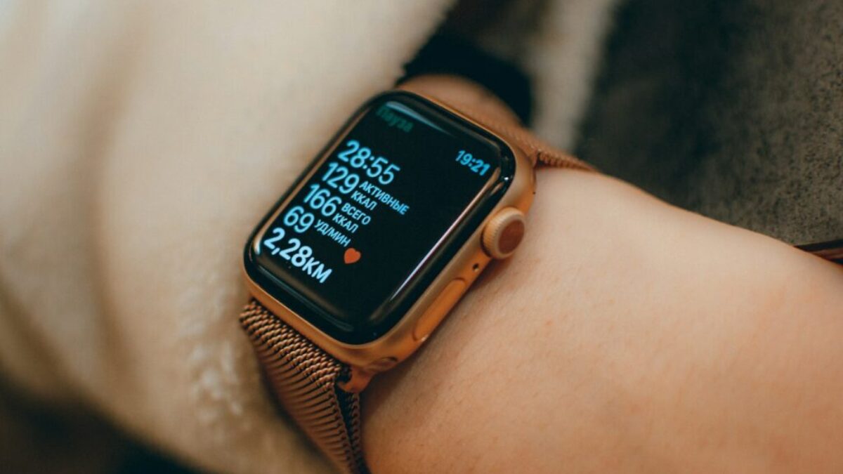 silver aluminum case apple watch with brown leather strap