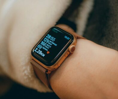 silver aluminum case apple watch with brown leather strap