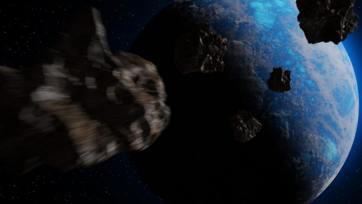 an artist's rendering of a space ship approaching a planet
