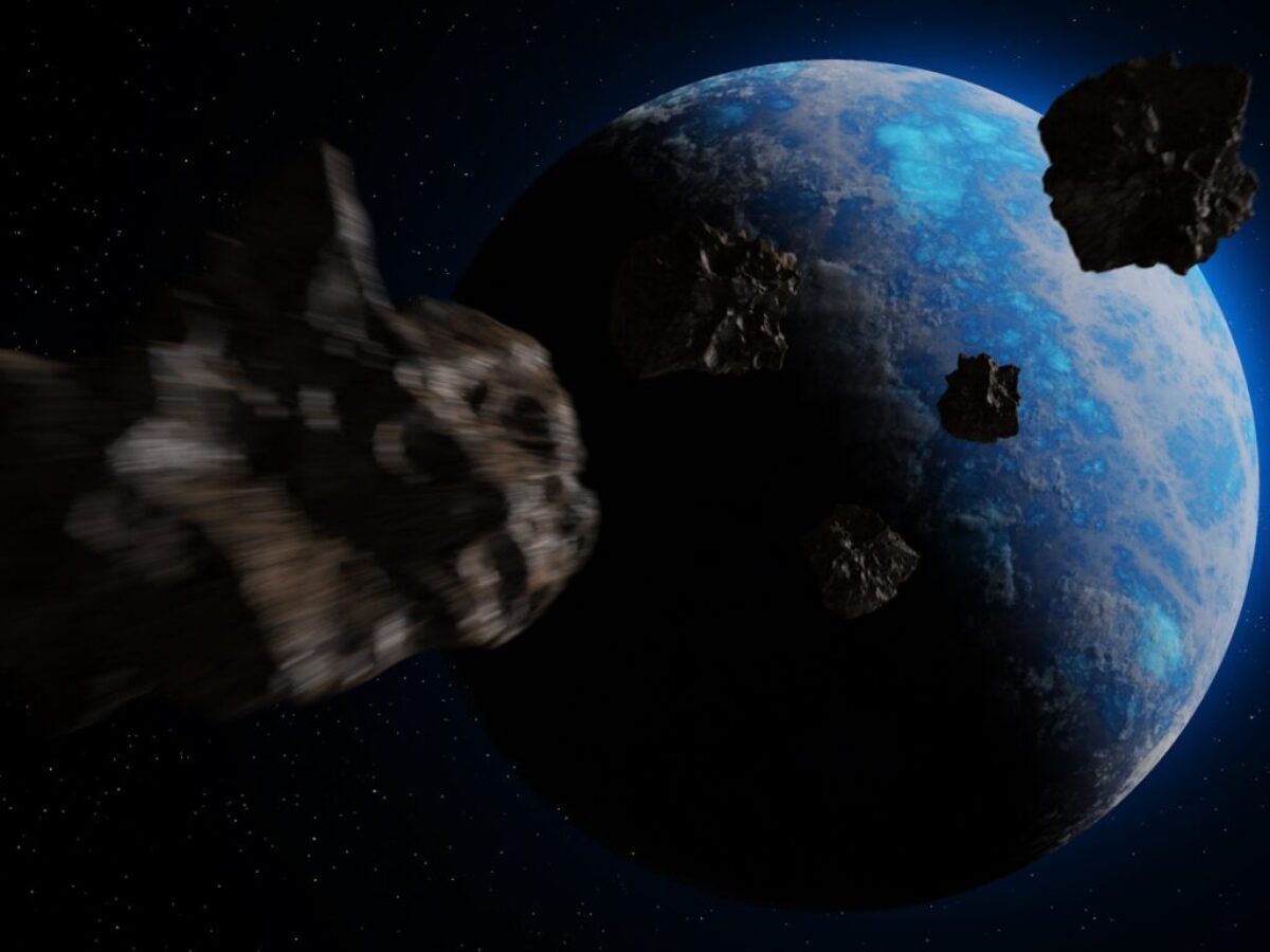 an artist's rendering of a space ship approaching a planet