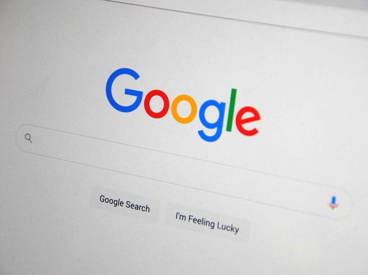 Google Search Engine on Screen