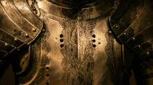 gray stainless steel armor