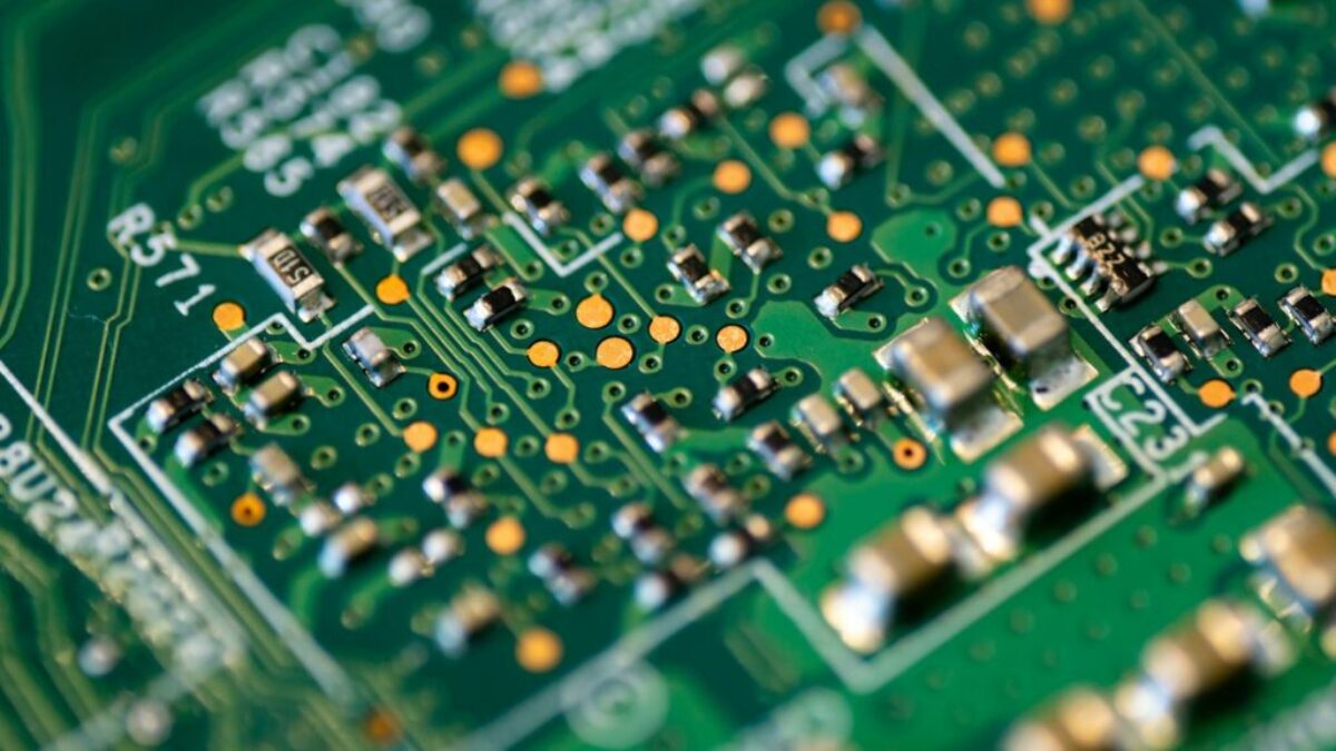 green and white circuit board