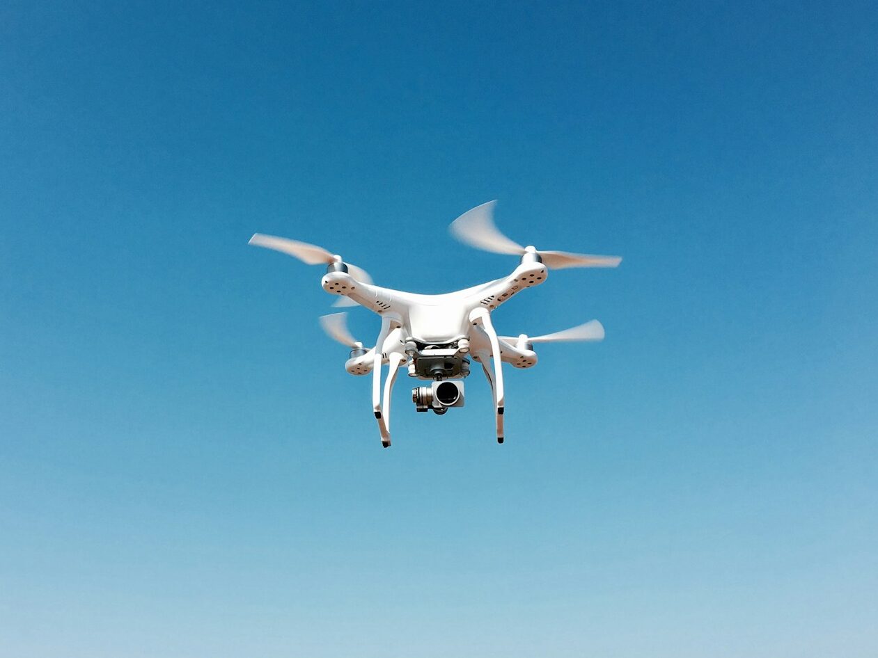 white quadcopter