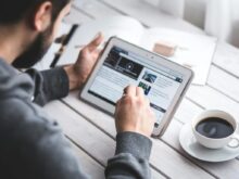 Man using stylus pen for touching the digital tablet screen