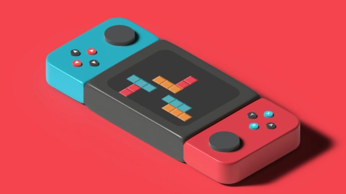 a nintendo wii game controller on a red background