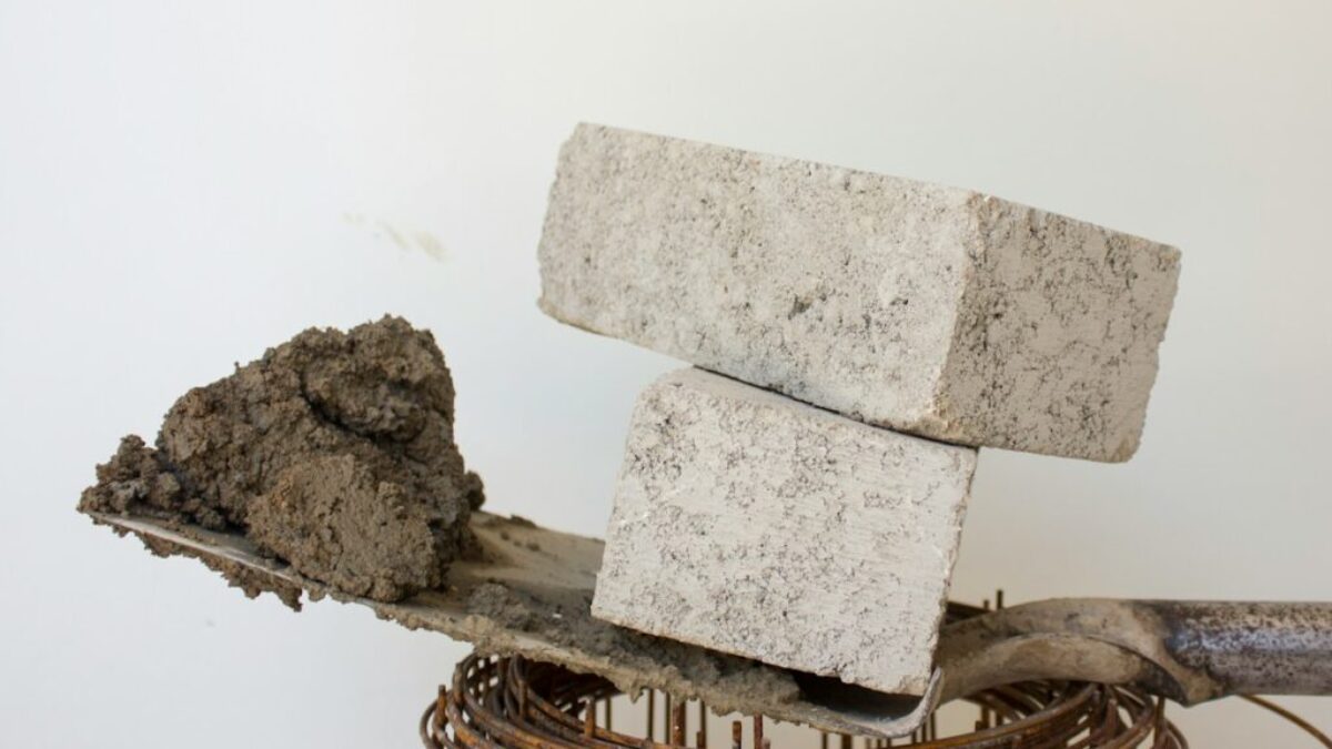 two gray blocks on shovel