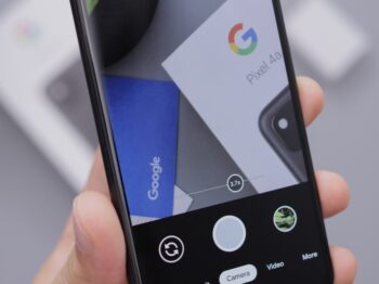 black and white smartphone displaying google search