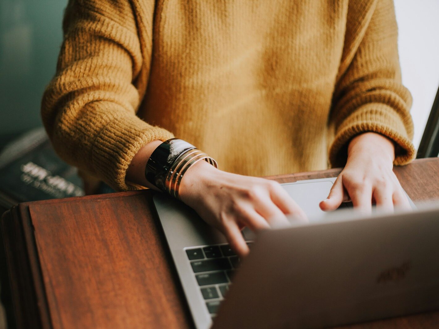 person using laptop computer