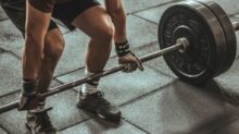 person weightlifting painting
