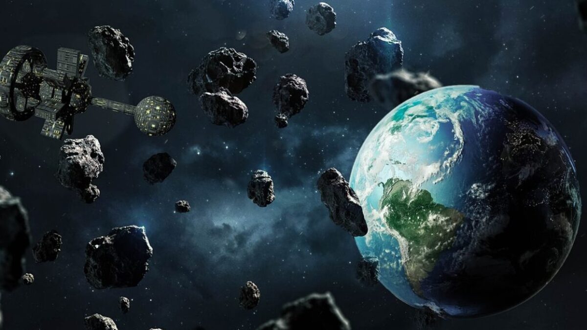 earth, spaceship, asteroids